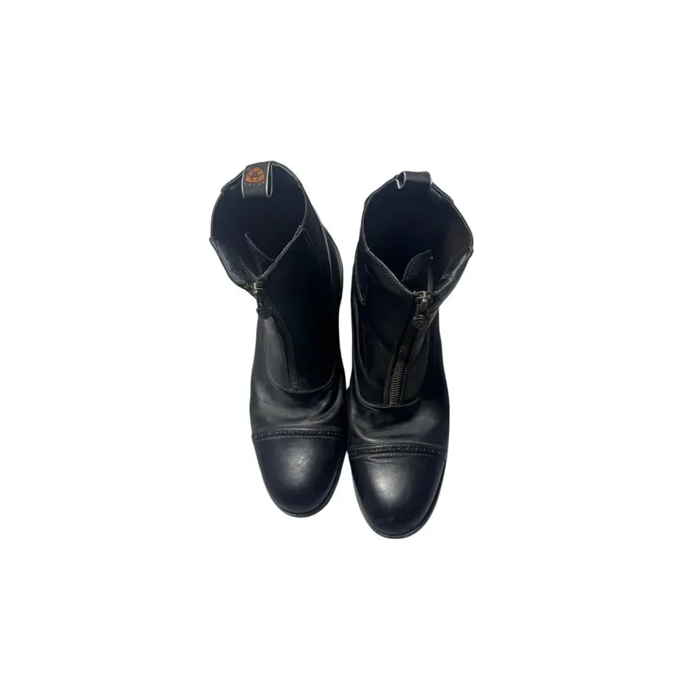 Ariat Heritage IV Paddock Boots men's 10.5M Black Front Zip Leather Capped Toe